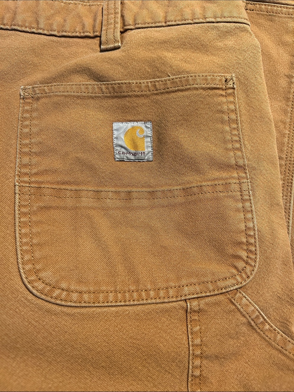 Carhartt Men’s Brown Work Jeans – Rugged Canvas Pocket